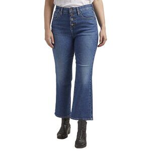 Jag Jeans Phoebe High-Rise Cropped Bootcut Jeans Fountain Blue 0 (25" Waist) 26